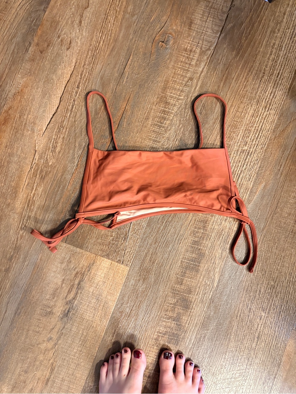 Madewell Rust Orange Square-Neck Bikini Top